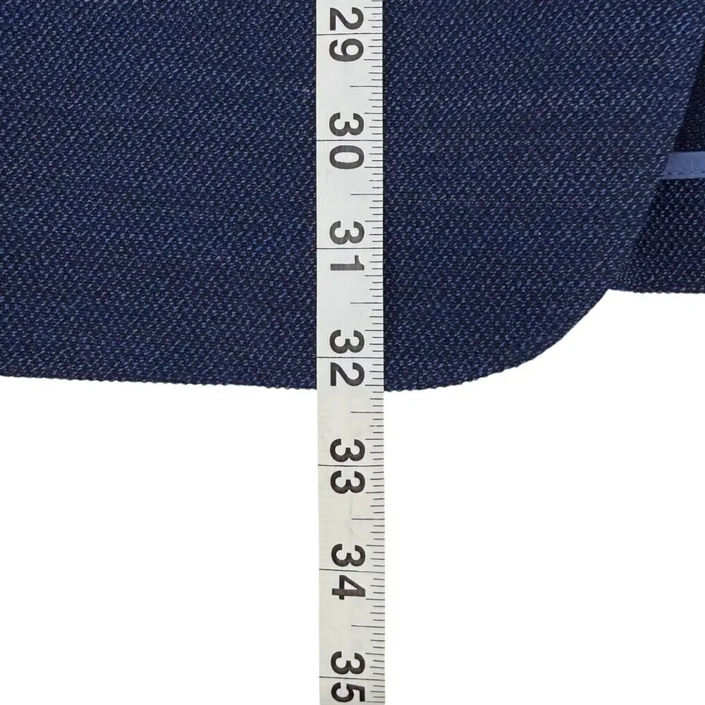NWT Hart Schaffner Marx 10 Pocket Textured Wool Sportcoat Blazer Blue 42L